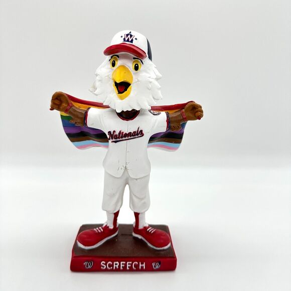 Washington Nationals Screech Mascot Pride Night Out LGBTQ Bobblehead 2023 New - Picture 2 of 12